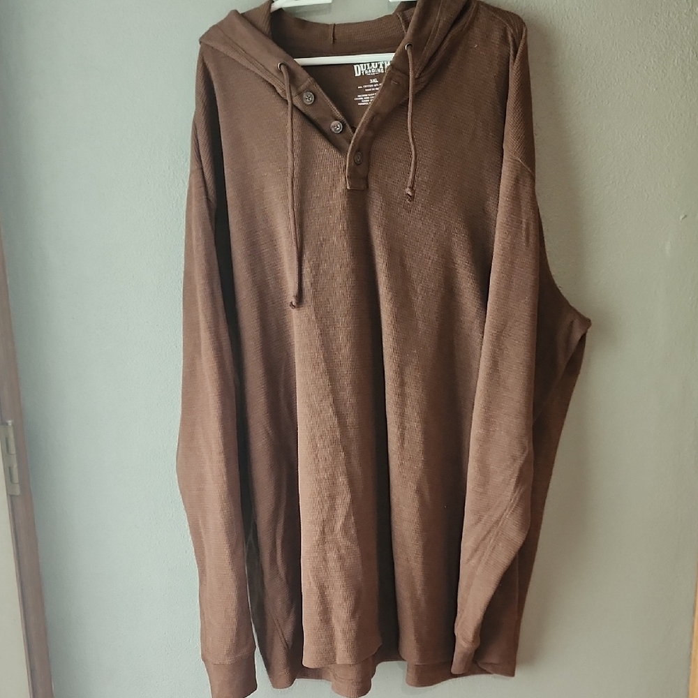 Duluth Trading Co Men's Brown Hooded Sweatshirt